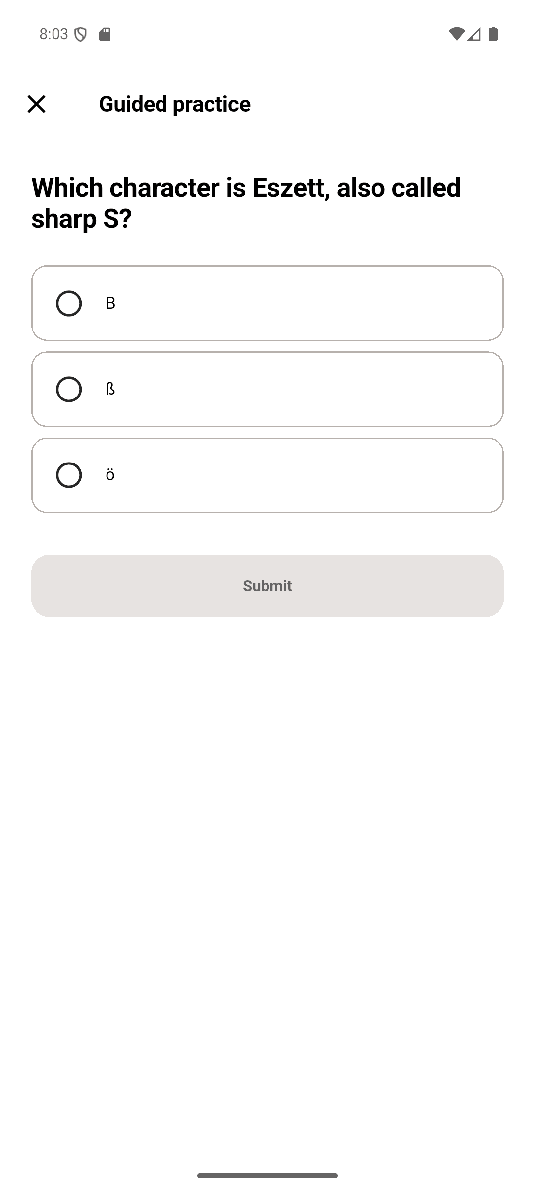 Be Deutsch guided practice activity with a learning prompt